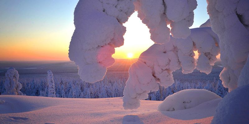 Tykky Landschaft im Winter in Lappland
