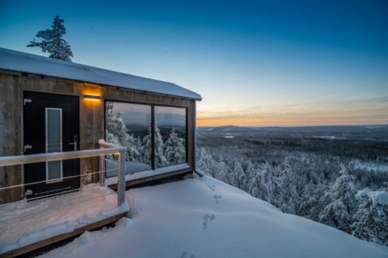 Lapland View Lodge mit Schnee