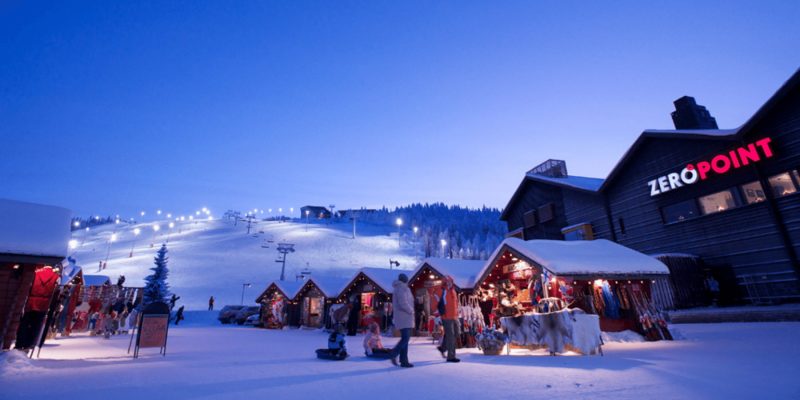 Skipiste nahe Levi Panorama Hotel in Lappland