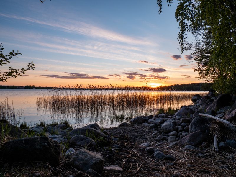 Wildcampen-in-Schweden-Sonnenuntergang